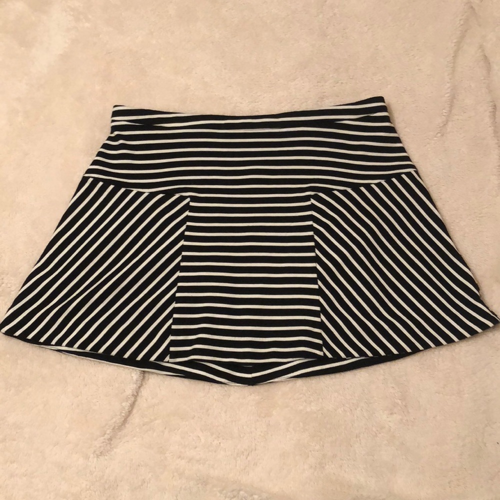 Black and White Striped Skirt
